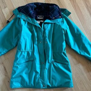 Vintage woolrich women’s teal wool lined hooded jacket